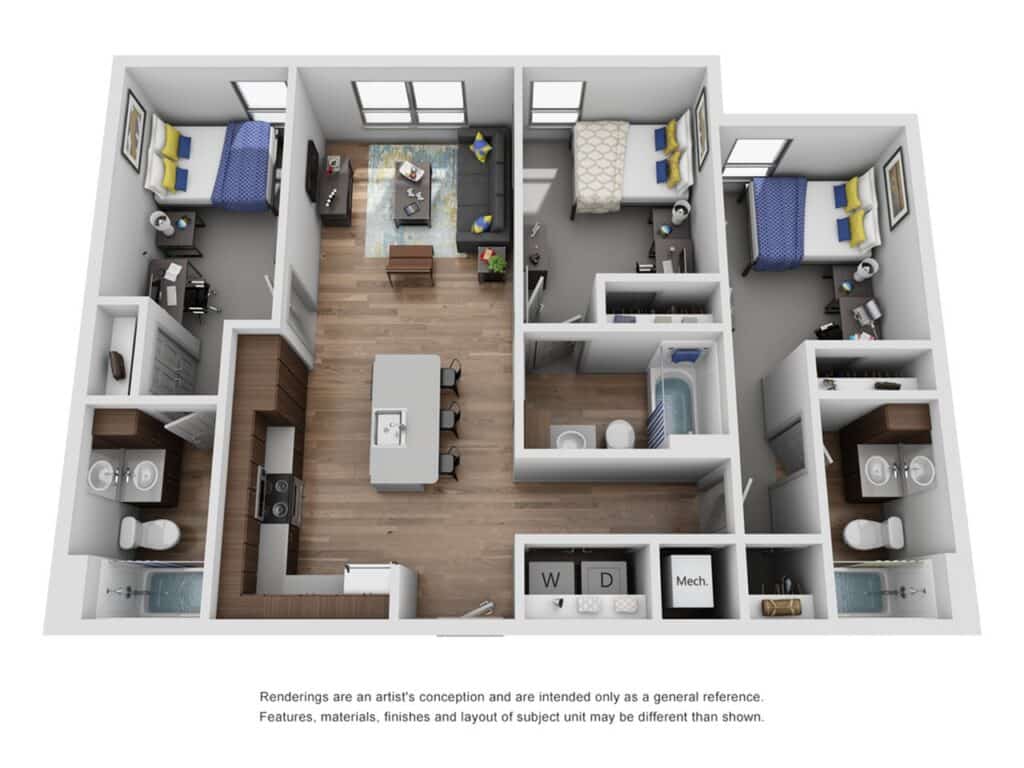 3 Person Apartment Near Me 2024