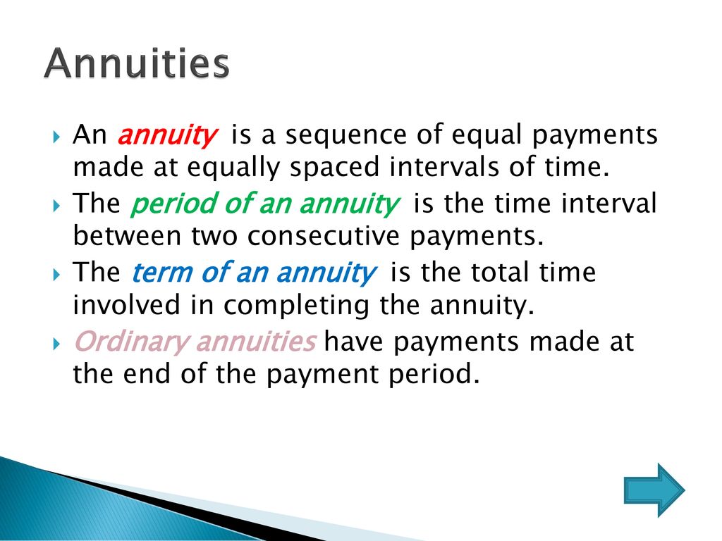 Annuity Is Sequence Of Mode Of Payment 2024