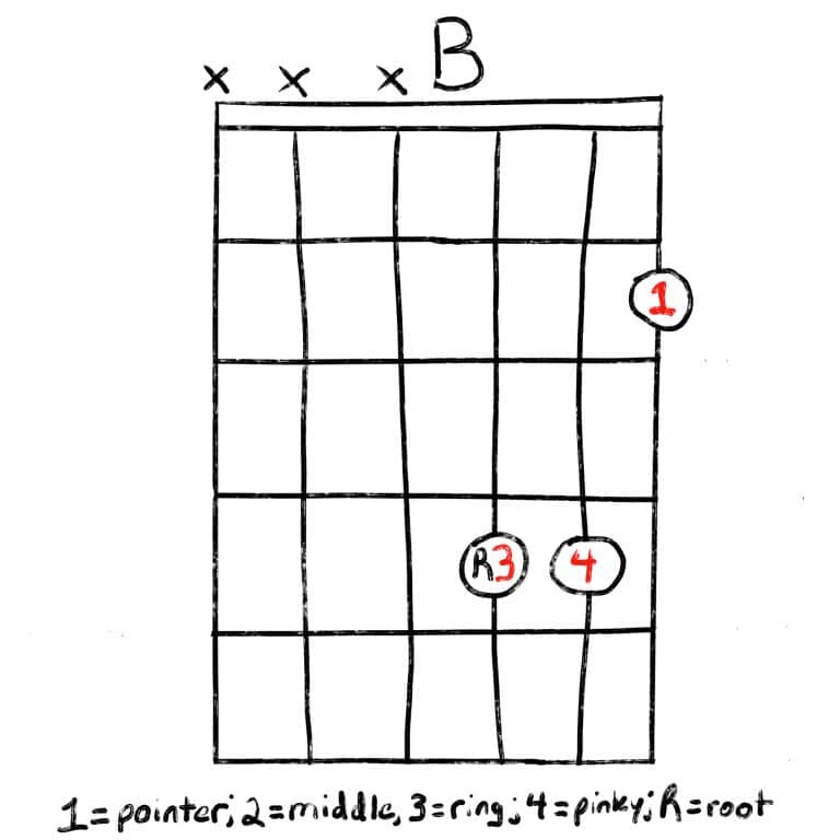 B Acoustic Guitar Chord 2024