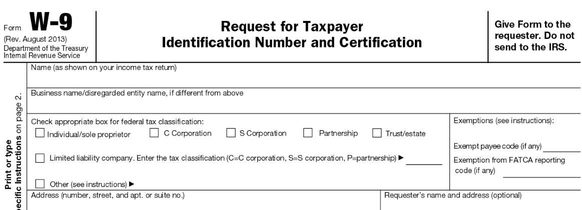 W9 Form October 2024 for partnerships