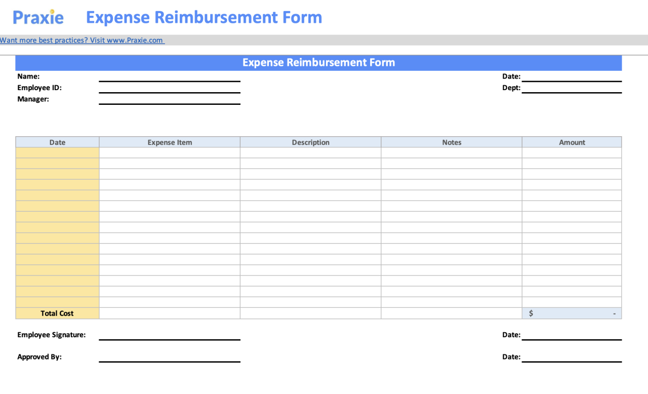 Reimbursement Claim